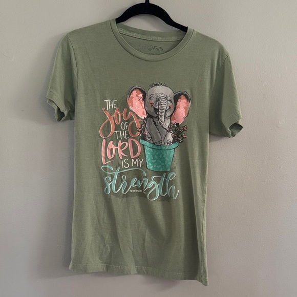Love Faith Elephant Graphic Women’s T-Shirt - Picture 1 of 4